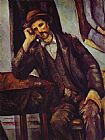 Man with Scythe Paintings - Man Smoking a Pipe by Paul Cezanne